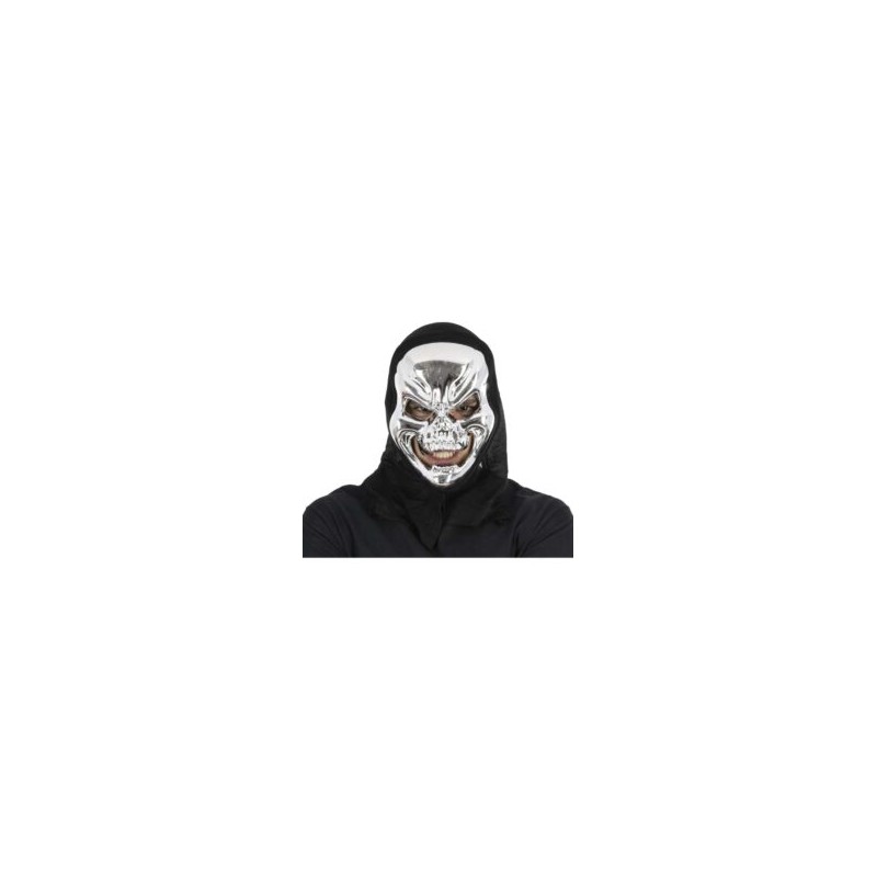 Máscara de Calavera sonriente plata